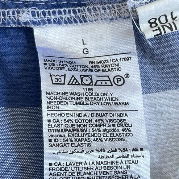 Old Navy Blue White Gingham Tiered Flutter Sleeve Midi Swing Dress Size Large - Picture 12 of 16